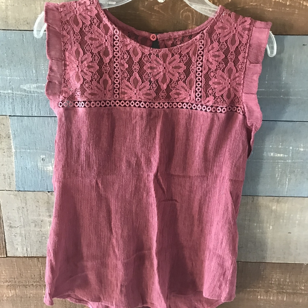 Sleeveless Burgundy Blouse